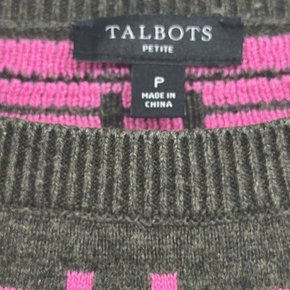 Talbots SHEEP YOKE RAGLAN CREWNECK PULLOVER Size P - Picture 6 of 9